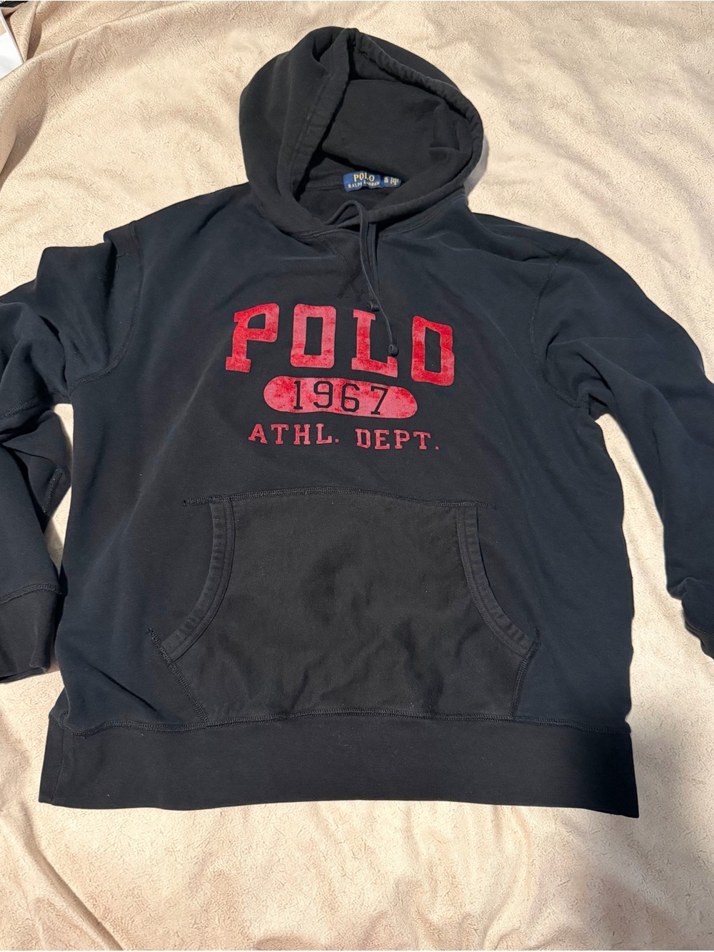 Polo by Ralph Lauren Black Hoodie with Red POLO 1967 Athl. Dept. Logo